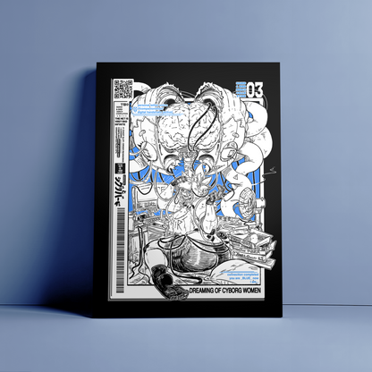 Sigrid and Bird | Dreaming Of Cyborg Women - Art Print