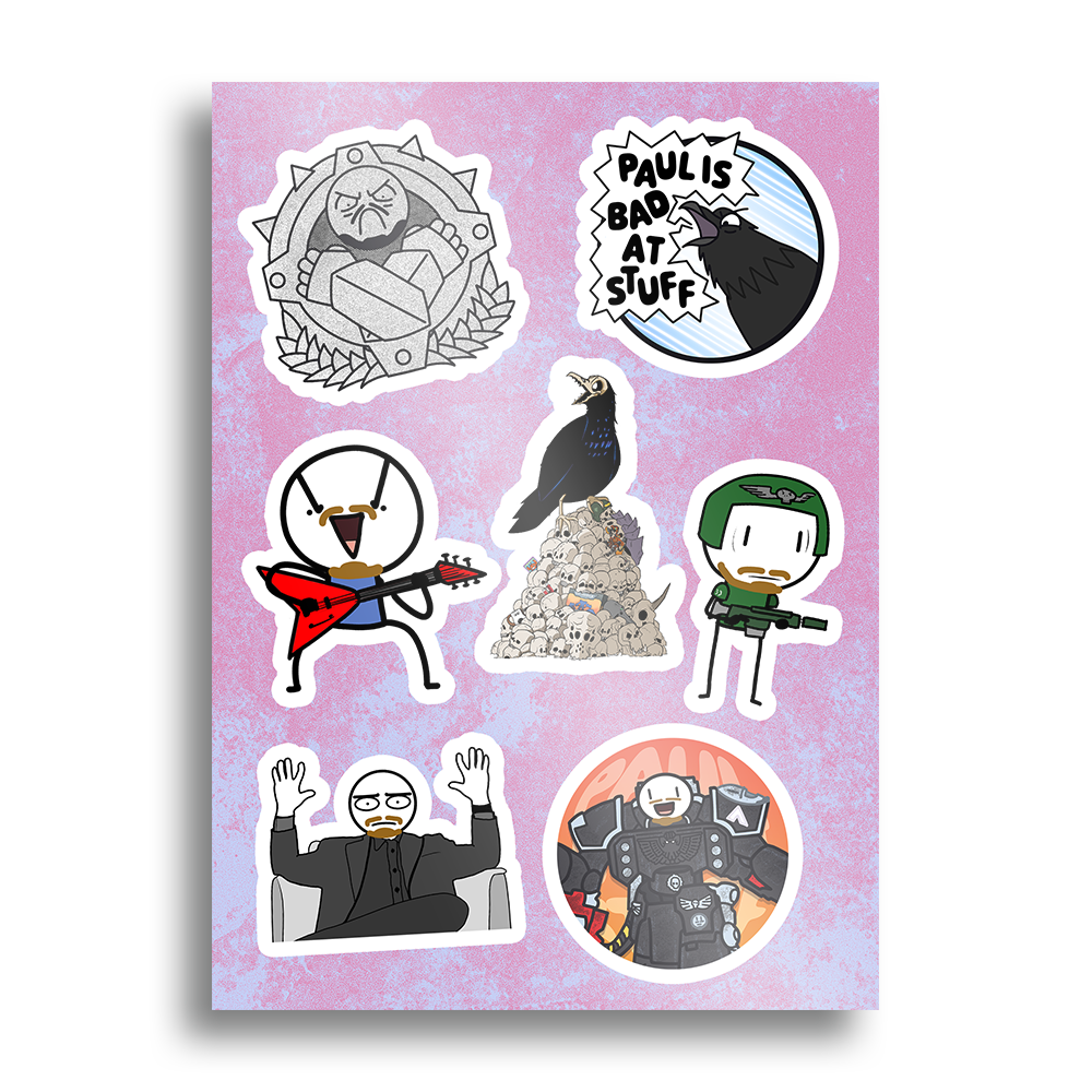 Paul is Bad at Stuff | The “I don’t want a t-shirt but I still really like the art” collection - Sticker Sheet